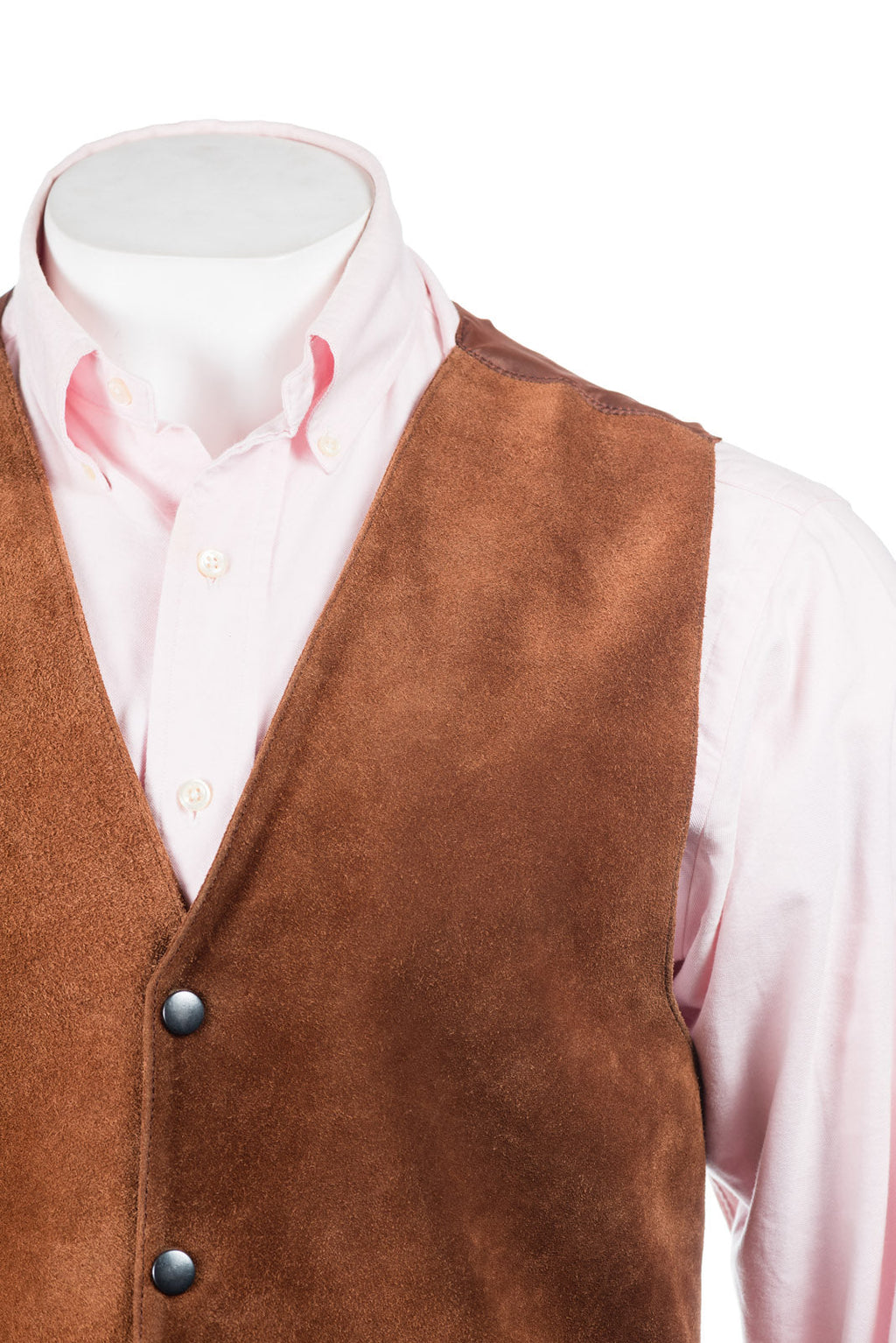 Men's Tan Half Skin Suede Waistcoat: Vito