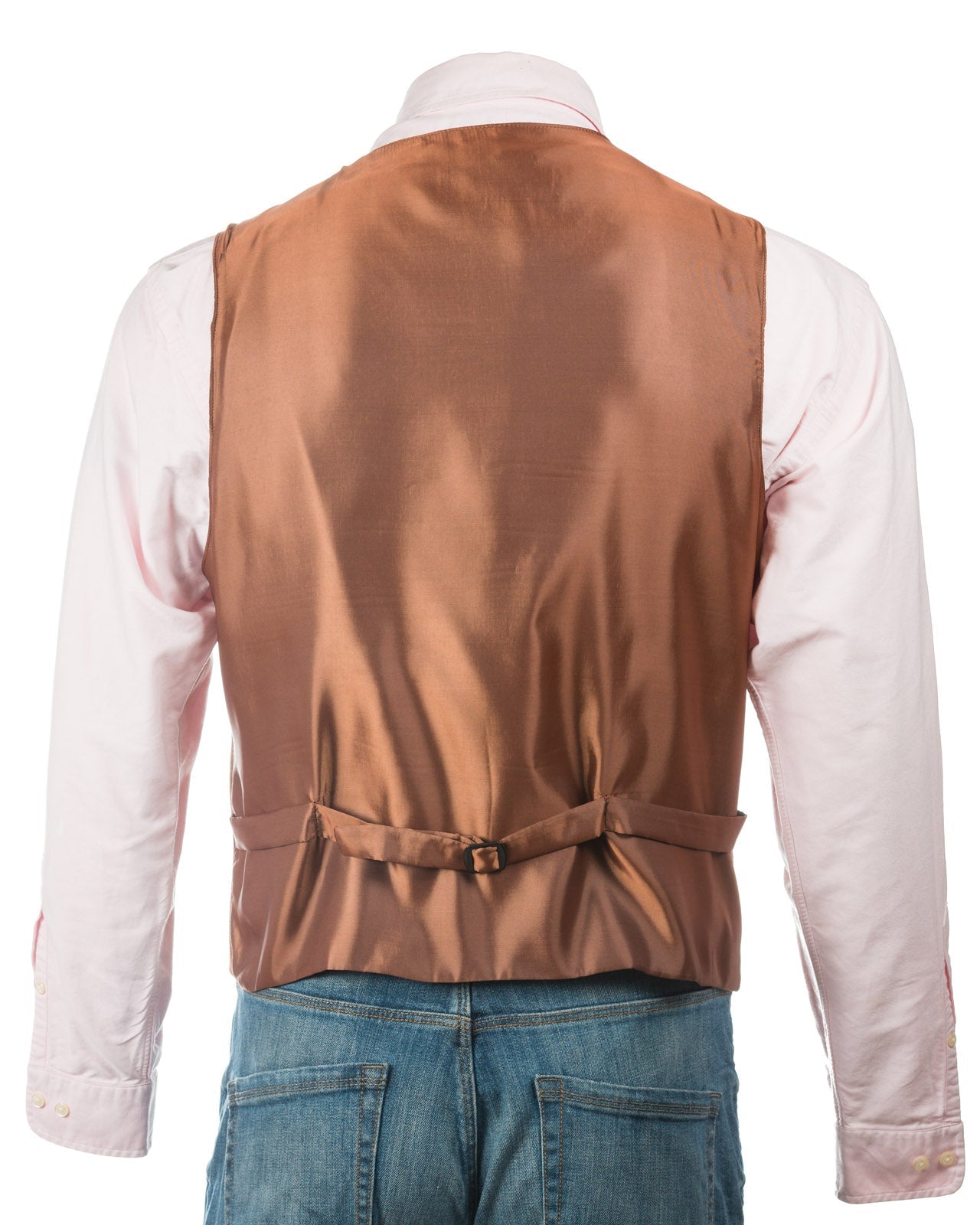 Men's Tan Half Skin Suede Waistcoat: Vito