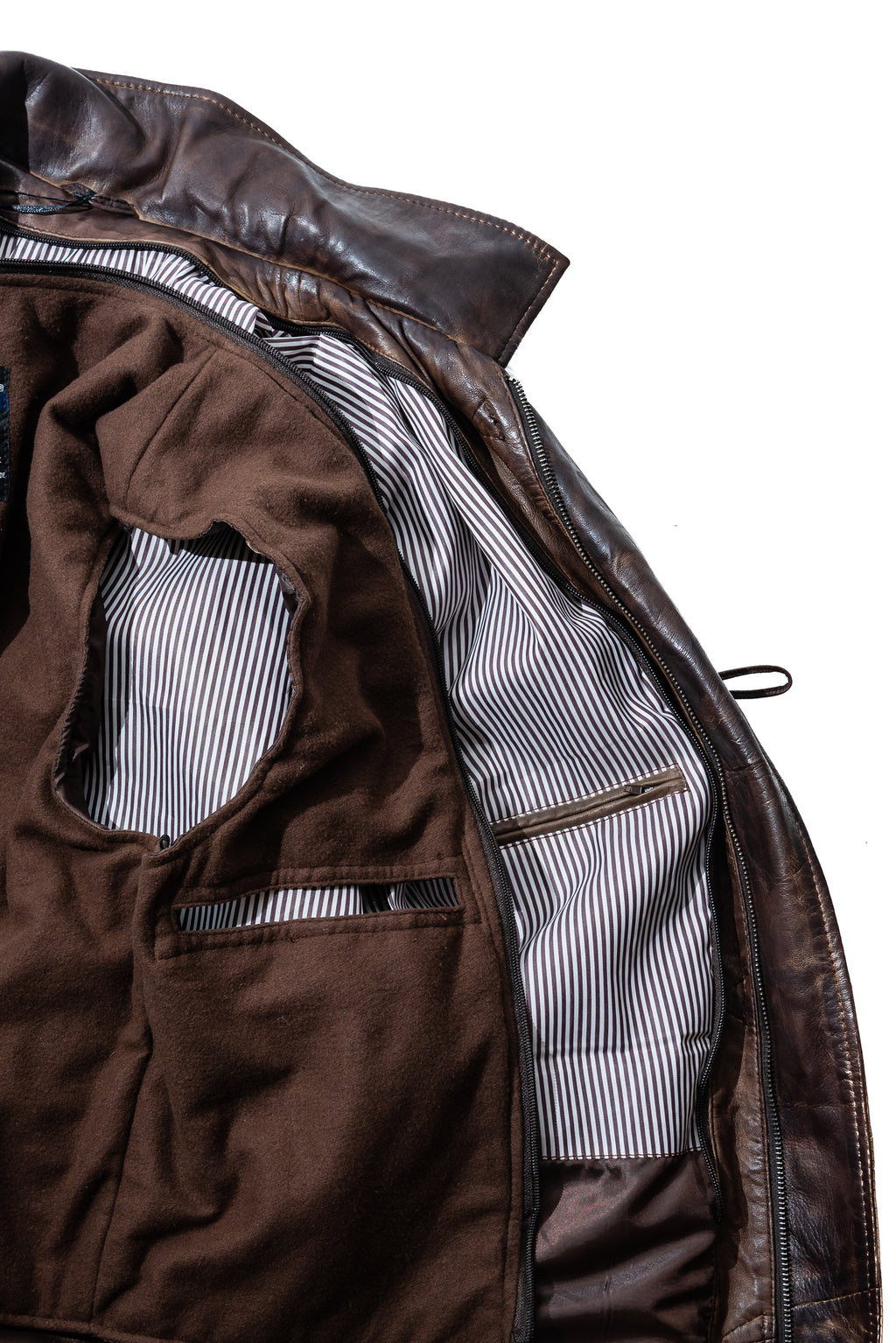 Men s Mottled 3 4 Traditional Duffle Style Leather Coat Jacket