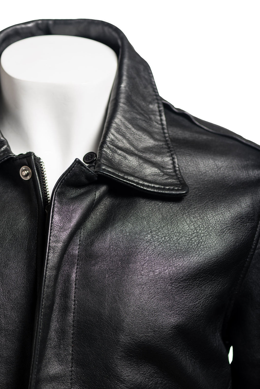 Men's Black Aviator Pilot Flight A2 Style Leather Jacket with Detachable Real Sheepskin Collar: Maurizio