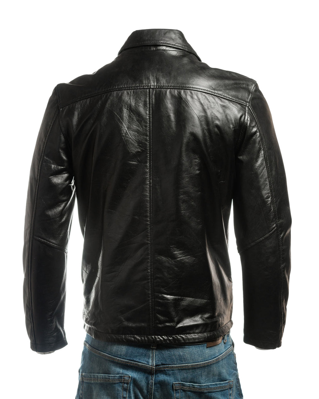 Men's Harrington Style Leather Jacket: Donatello