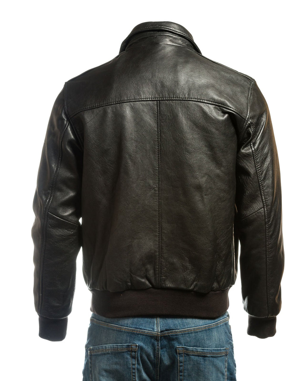 Men's Black Aviator Pilot Flight A2 Style Leather Jacket with Detachable Real Sheepskin Collar: Maurizio
