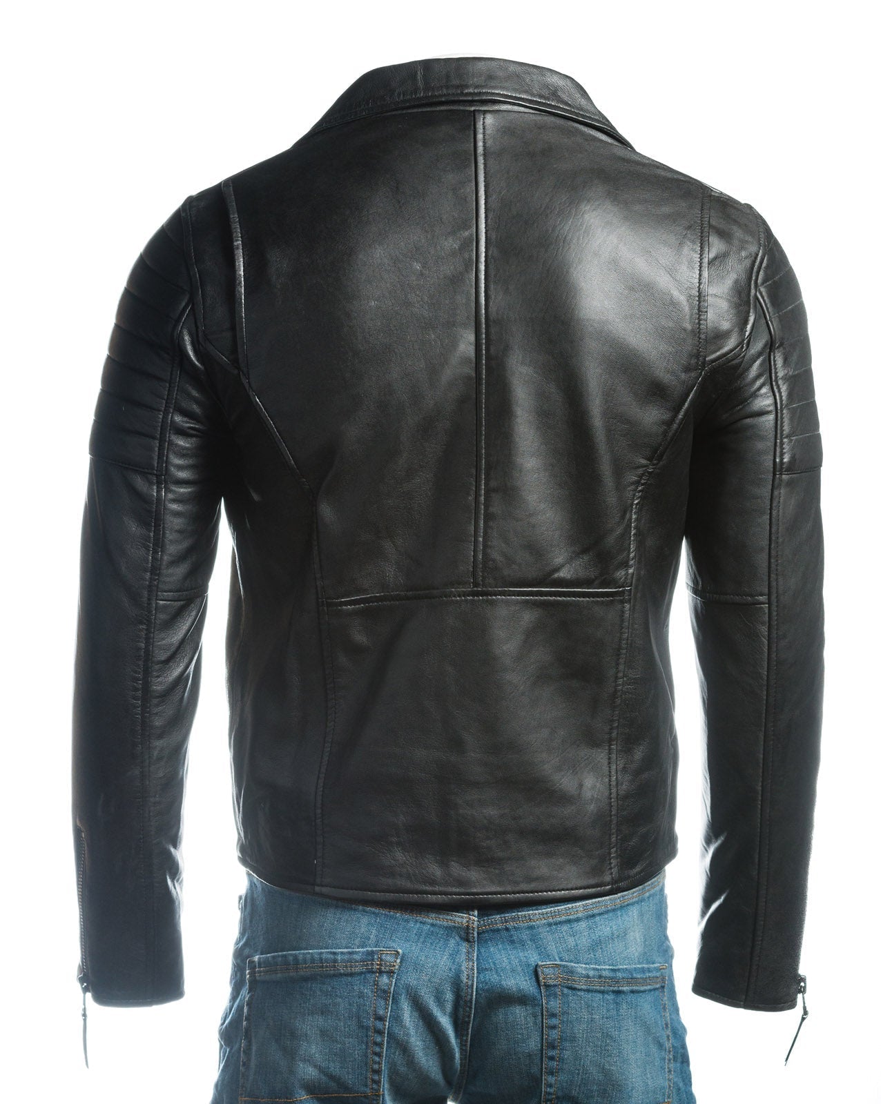 Men's Burgundy Vintage Look Biker Style Leather Jacket: Placido
