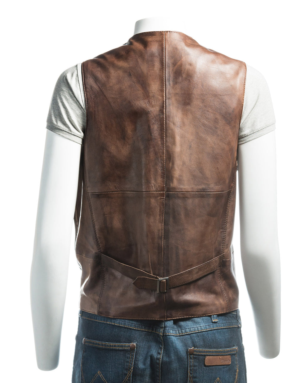 Ladies Stud Fastening Leather Waistcoat: Emilia
