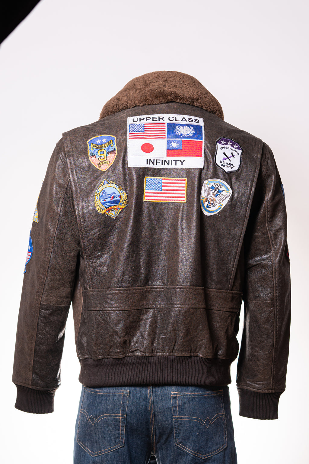 Men's Brown Top Gun Style Aviator Flight A2 Leather Jacket: Maverick ...
