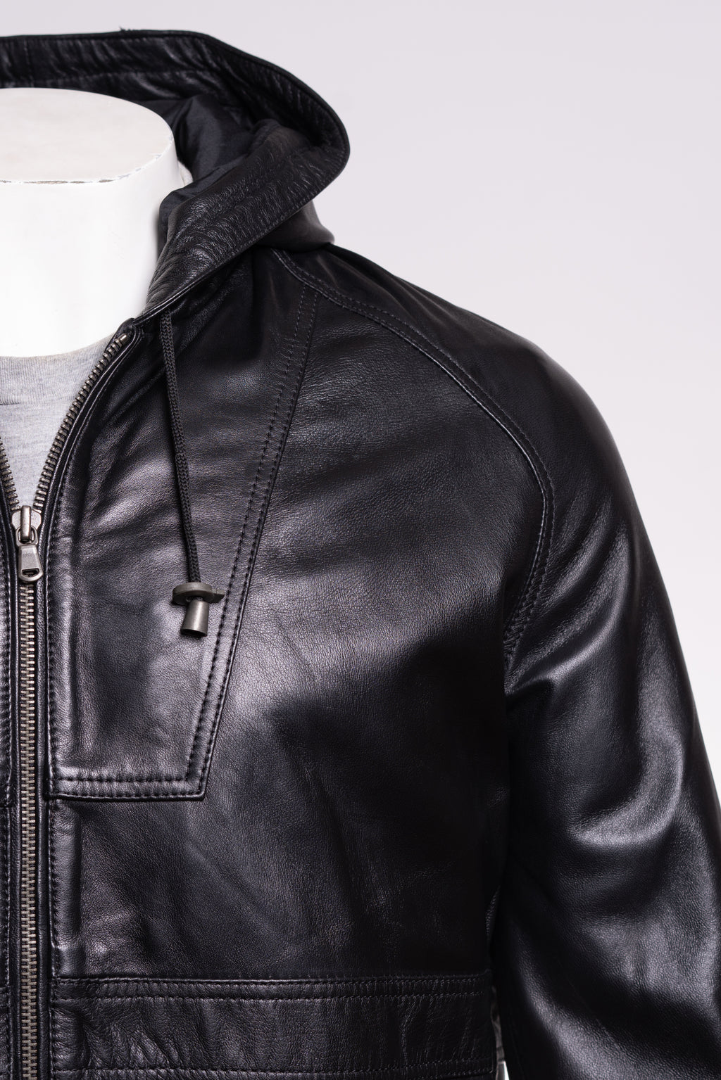 Men s Black Casual Hooded Jacket Gianni Leather Jacket Company