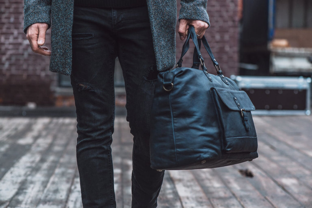 Men's Vintage Leather Weekend Holdall In