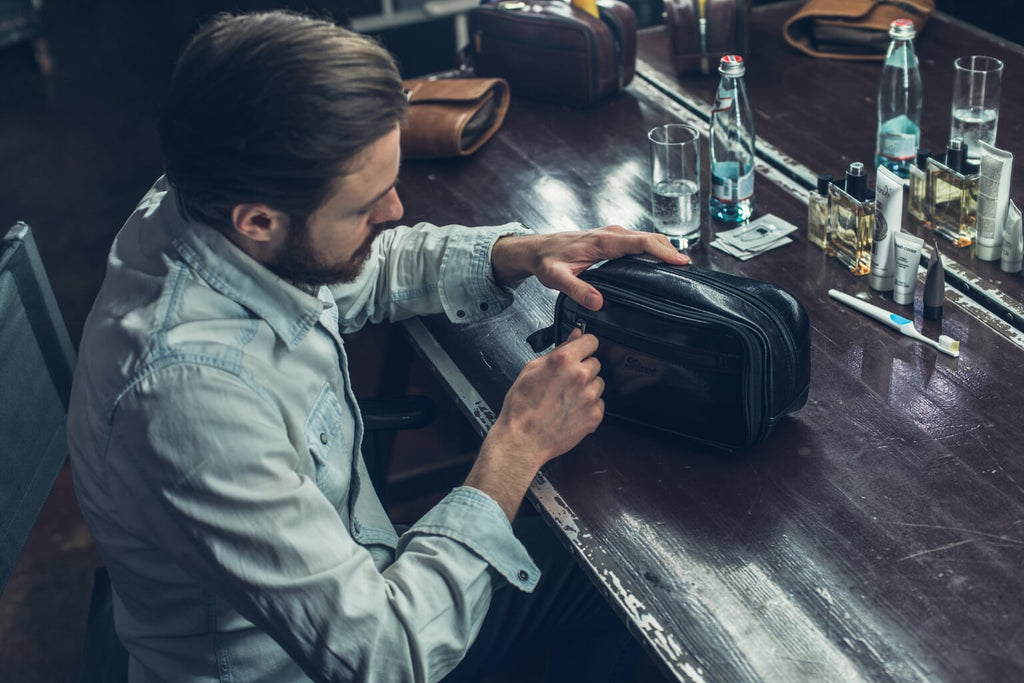 Men's Leather Washbag