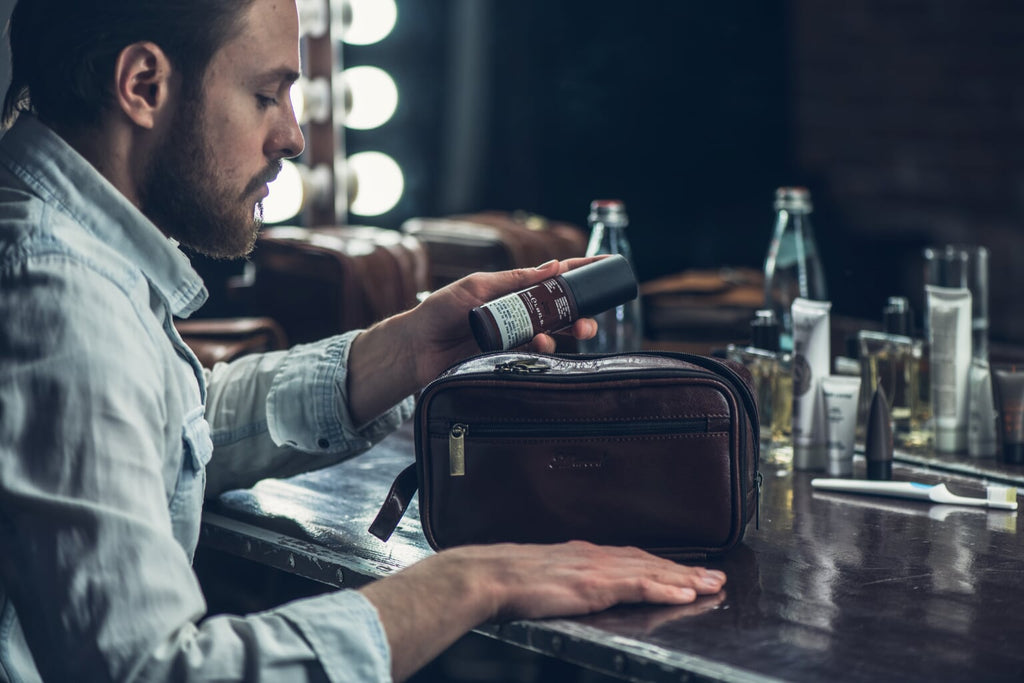 Men's Leather Washbag