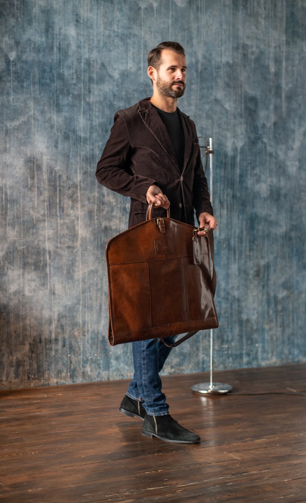 Men's Leather Suit Carrier