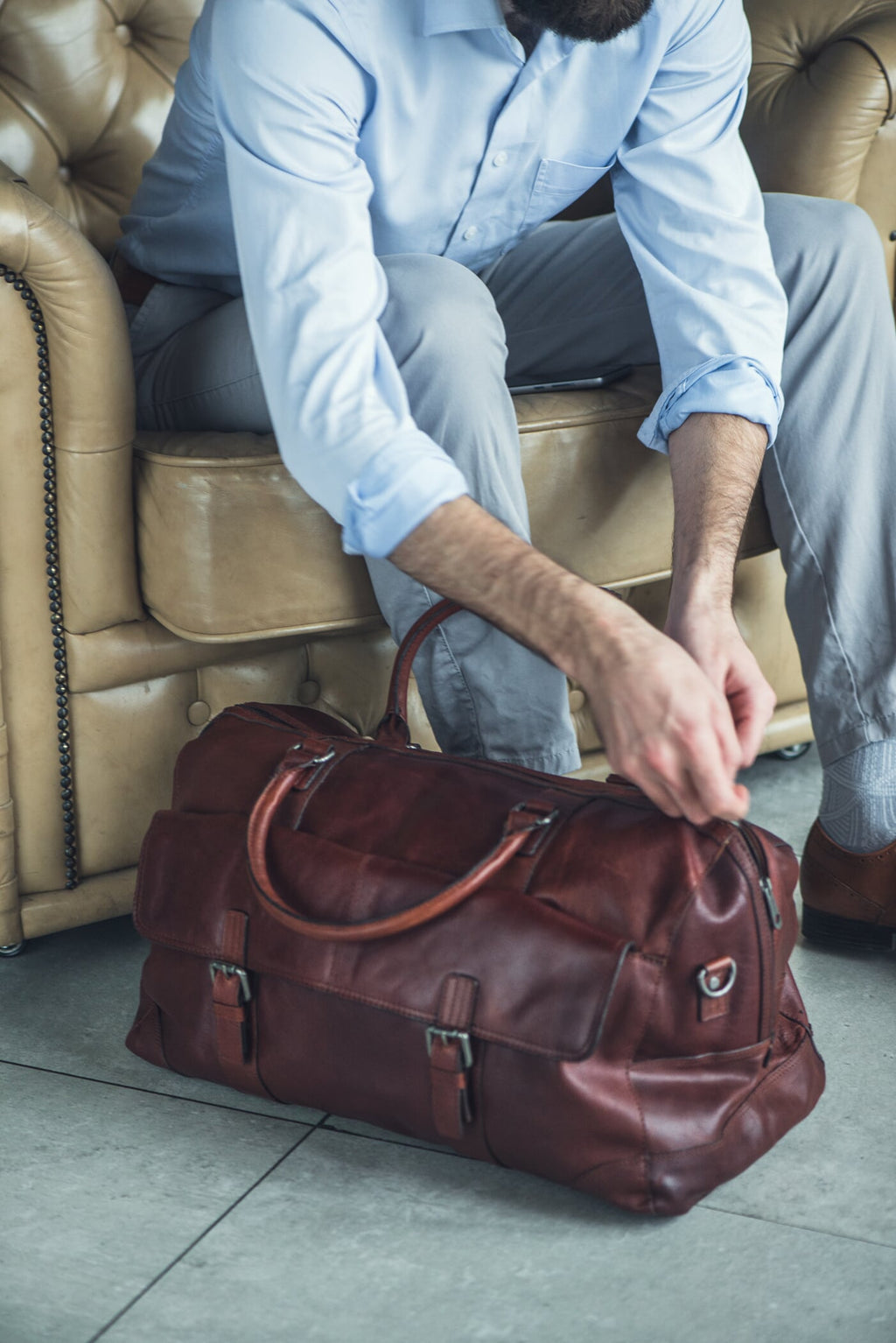 Men's Leather Travel Bag