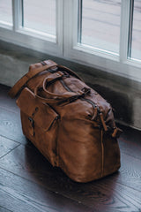 Men's Vintage Leather Weekend Holdall In