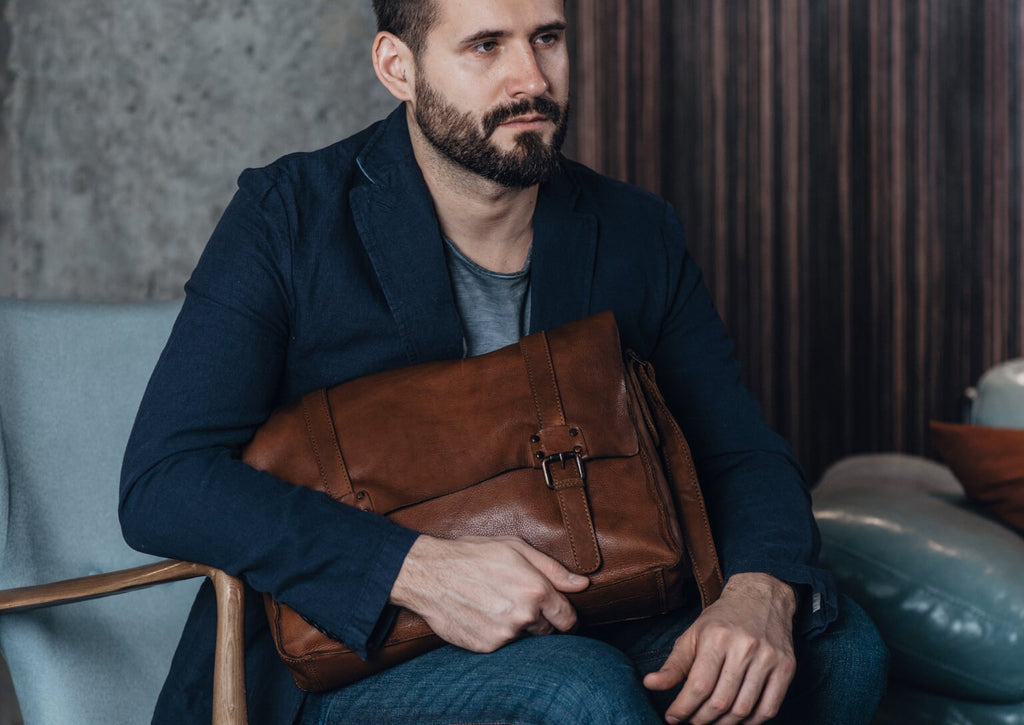 Men's Leather Vintage Messenger Bag