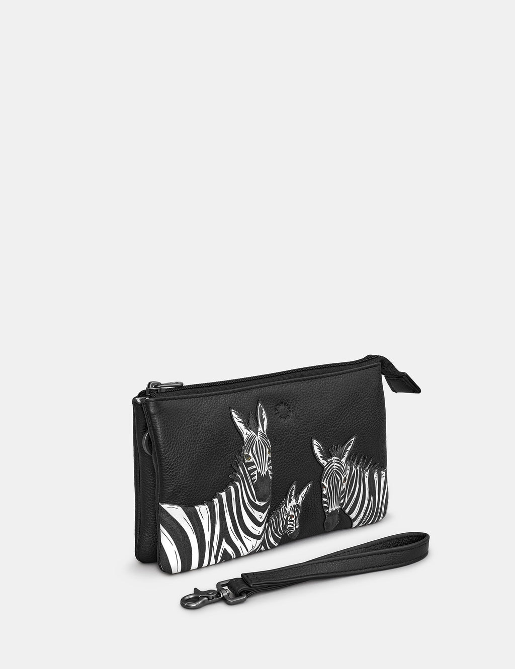 Yoshi - Black Zebra Leather Small Cross Body Bag