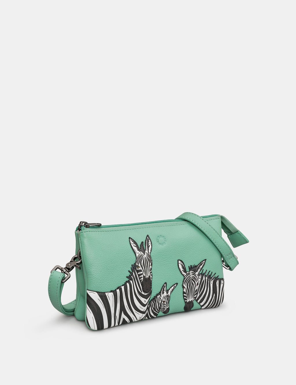 Yoshi - Mint Green Zebra Leather Small Cross Body Bag