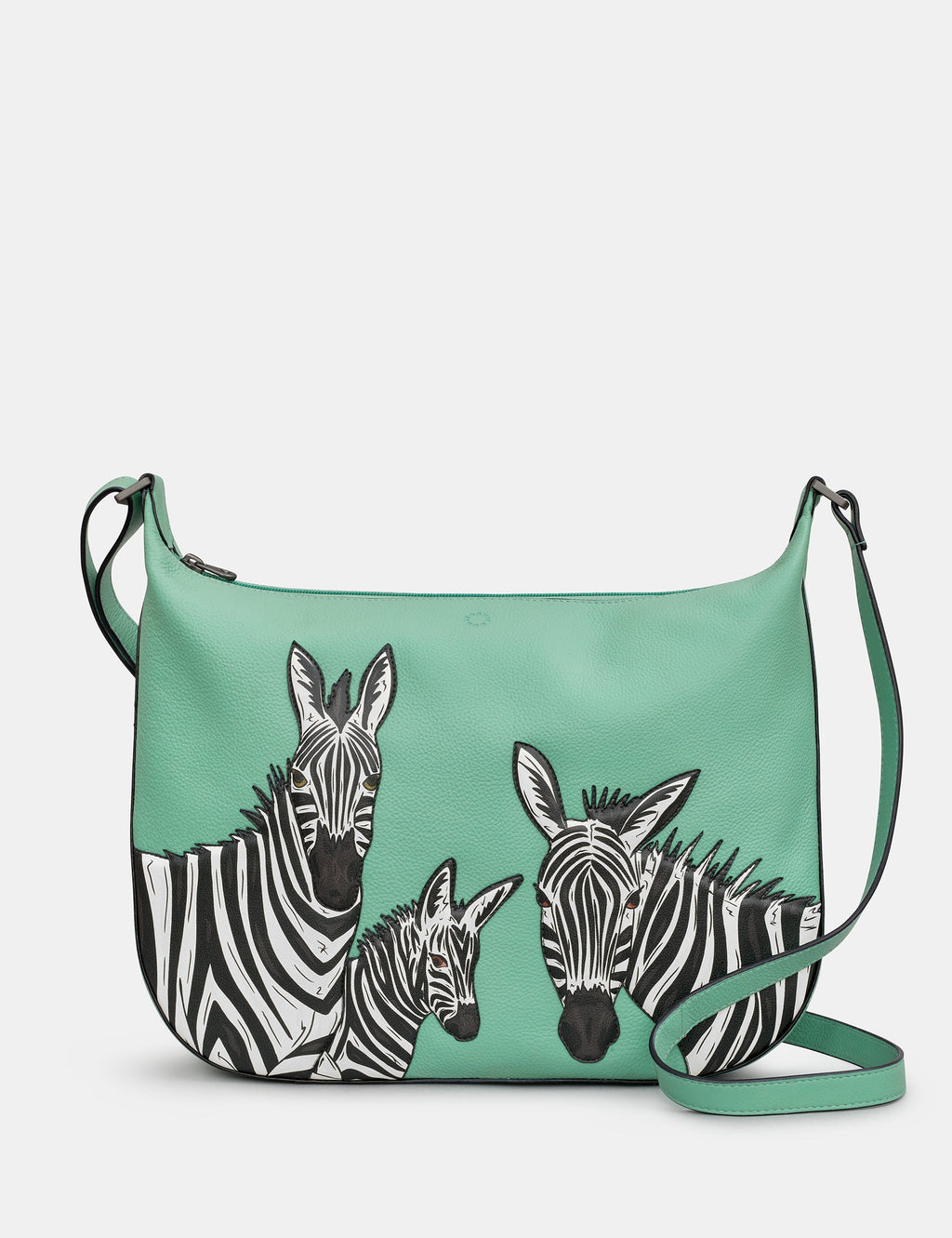 Yoshi - Mint Green Zebra Leather Hobo Bag