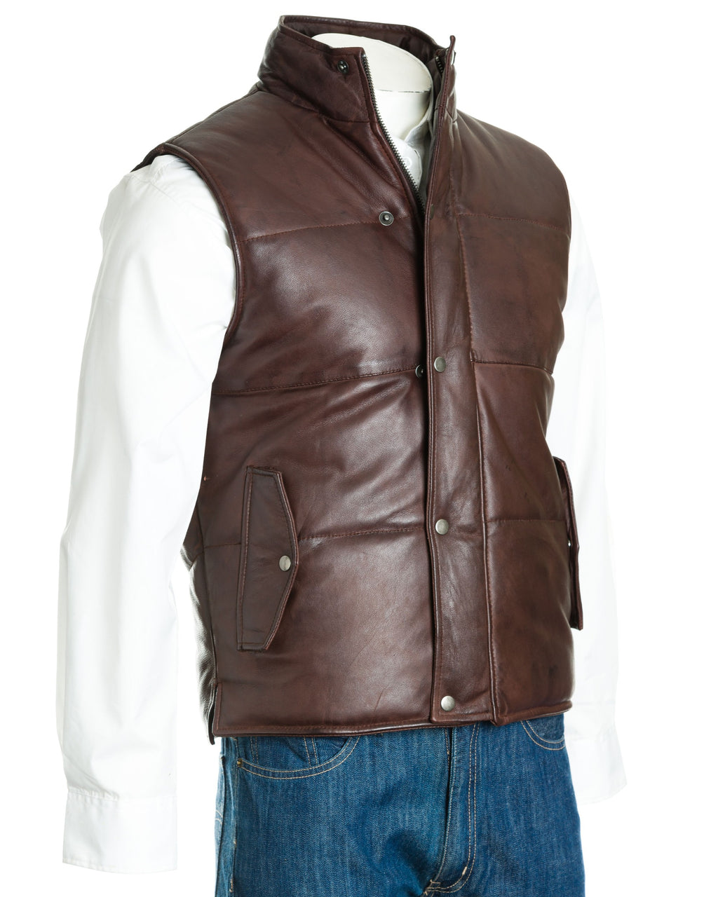 Men's Quilted Leather Gilet: Benjamino