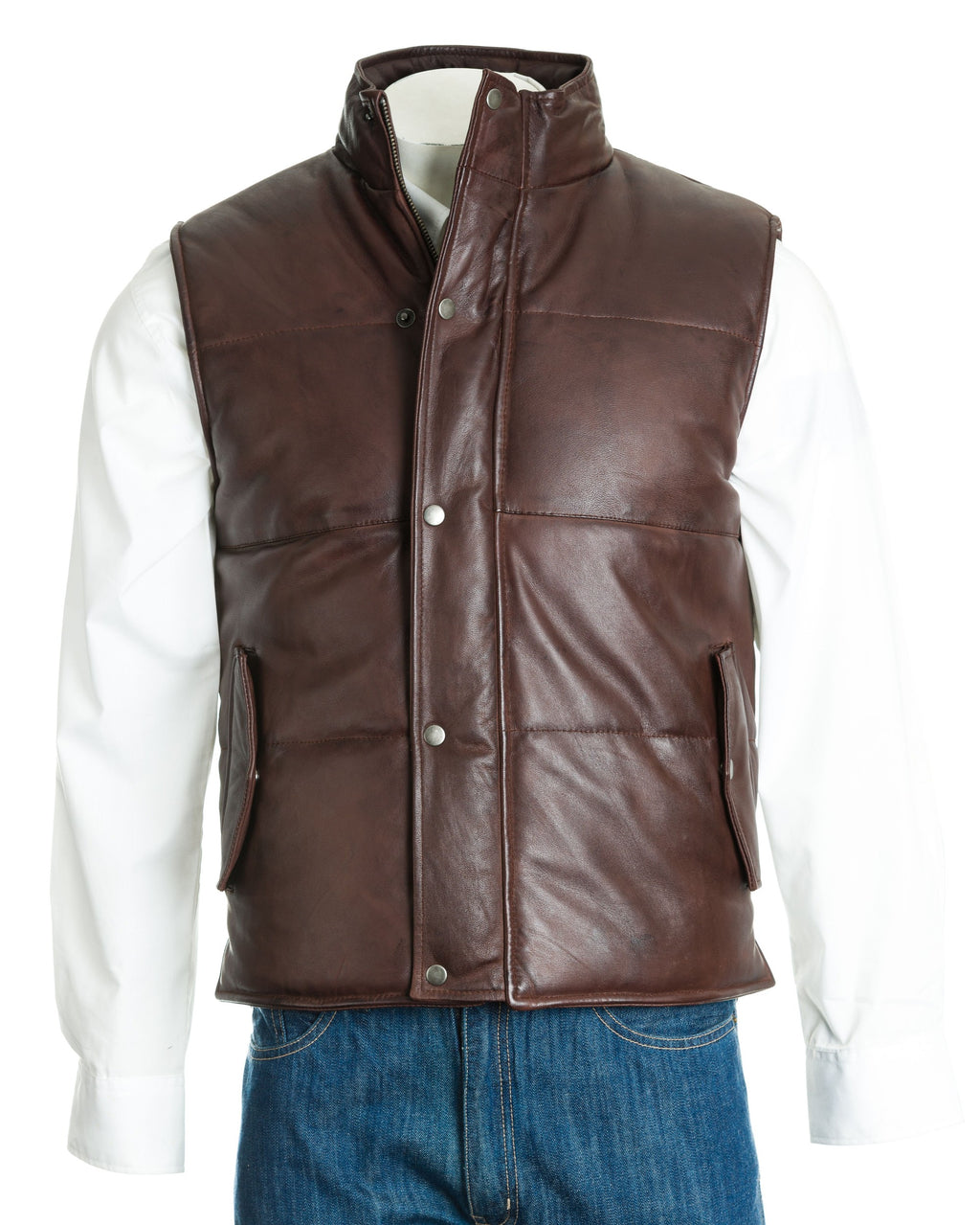 Men's Quilted Leather Gilet: Benjamino