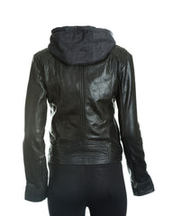 Women's Leather Hooded Jacket: Eloisa