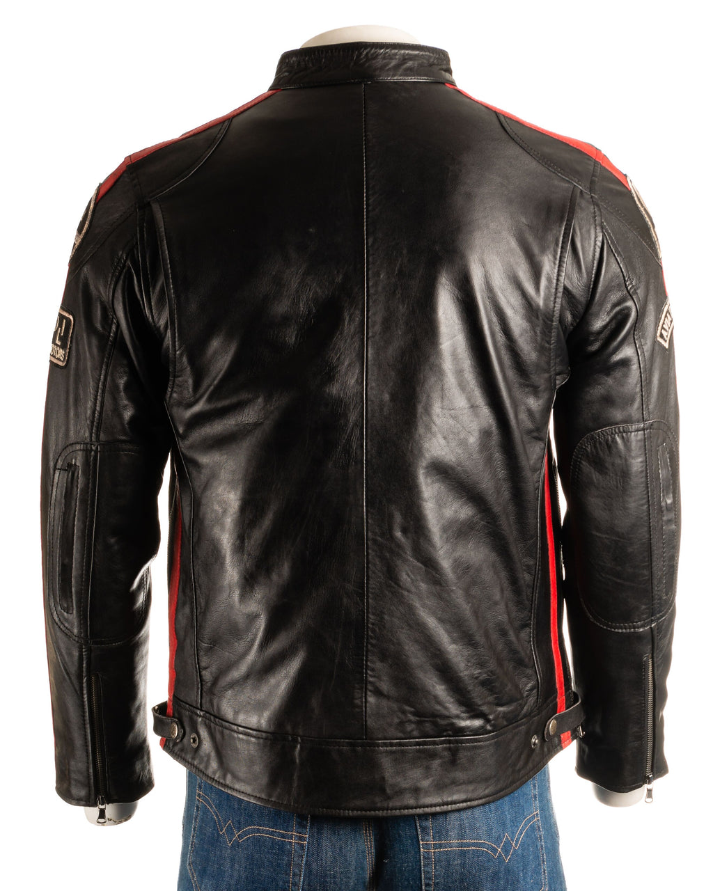 Men's Vintage Style Racing Biker Style Leather Jacket: Paolo