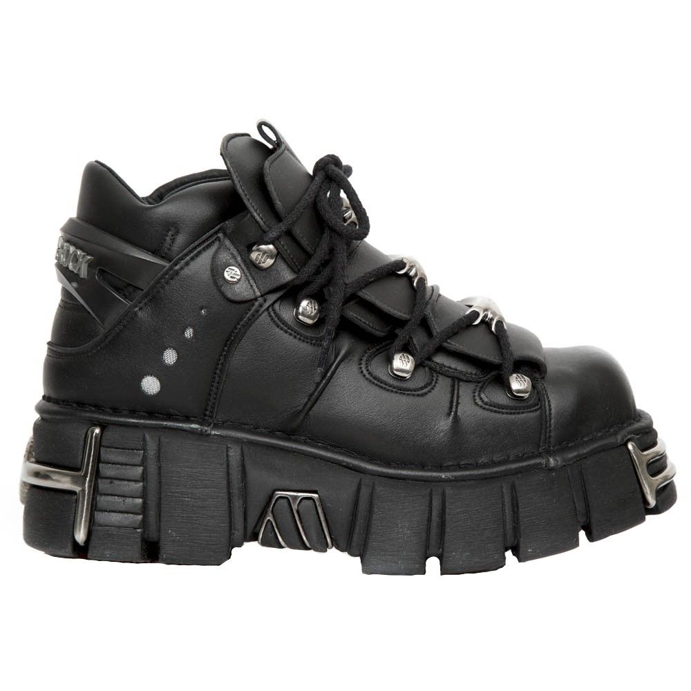Vegan NEW ROCK - M-106-VS1 - Vegan Leather Lace Up Tower Shoes