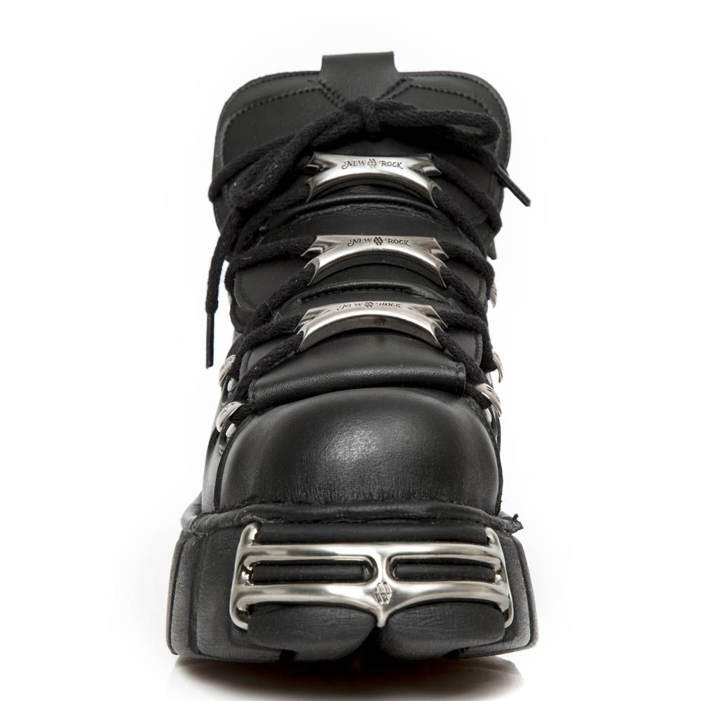 Vegan NEW ROCK - M-106-VS1 - Vegan Leather Lace Up Tower Shoes