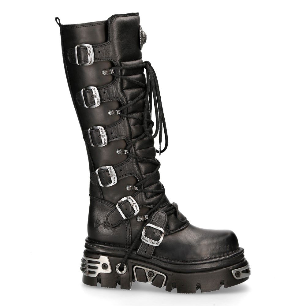 NEW ROCK - 272-S1 Knee High Lace Up Boots