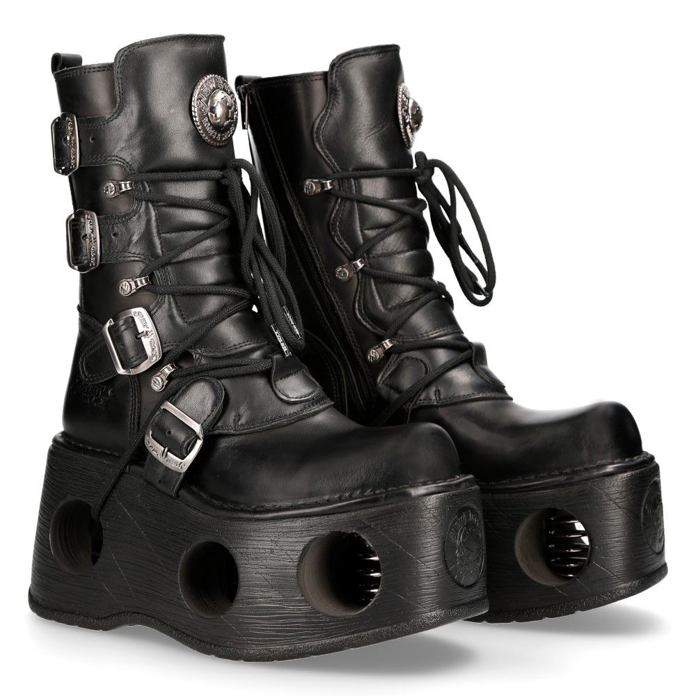 NEW ROCK - 373-S2 Neptuno Platform Boots With Spring Heels