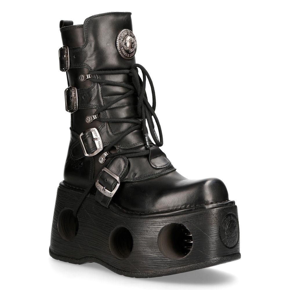 NEW ROCK - 373-S2 Neptuno Platform Boots With Spring Heels