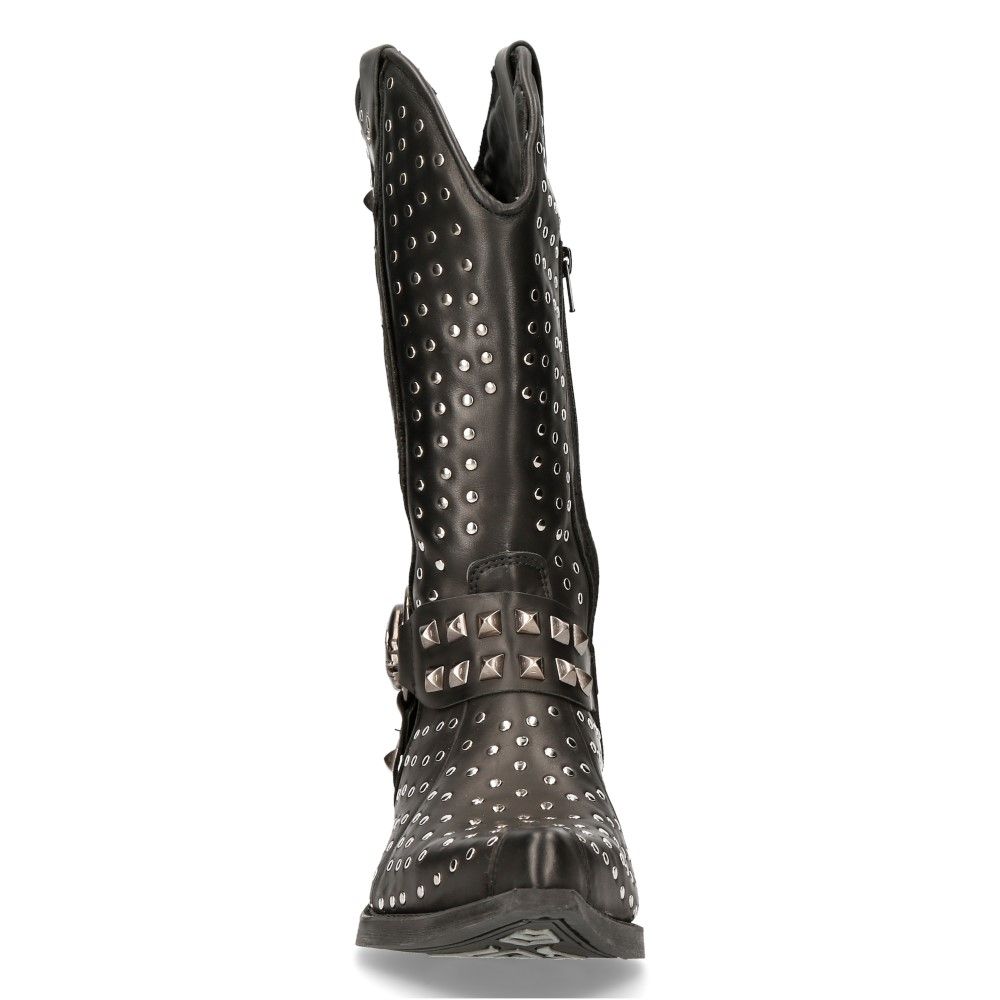 NEW ROCK - M-7928-S1 Western Style Studded Biker Boots