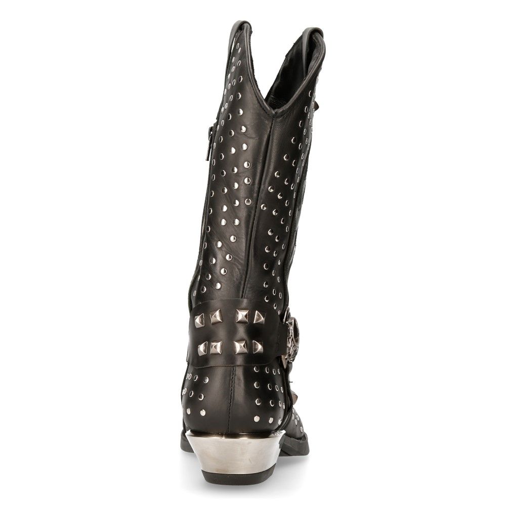 NEW ROCK - M-7928-S1 Western Style Studded Biker Boots