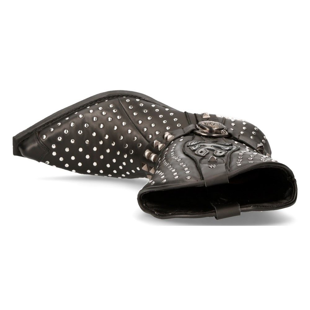 NEW ROCK - M-7928-S1 Western Style Studded Biker Boots