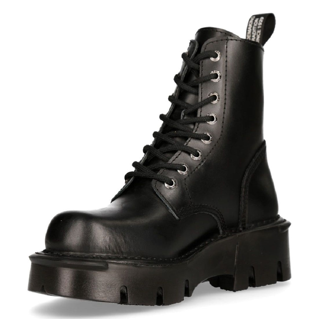 NEW ROCK - MILI084N-S3 Military Style Biker Boots