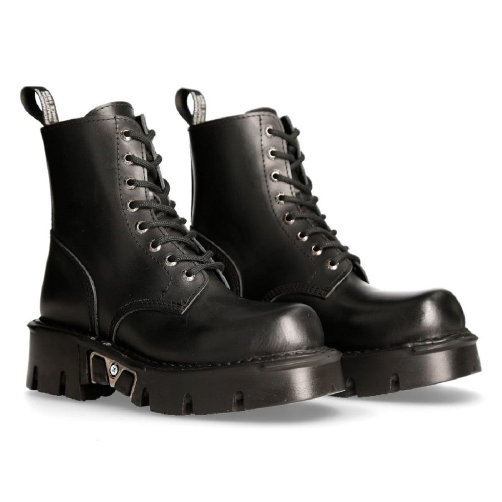 NEW ROCK - MILI084N-S3 Military Style Biker Boots