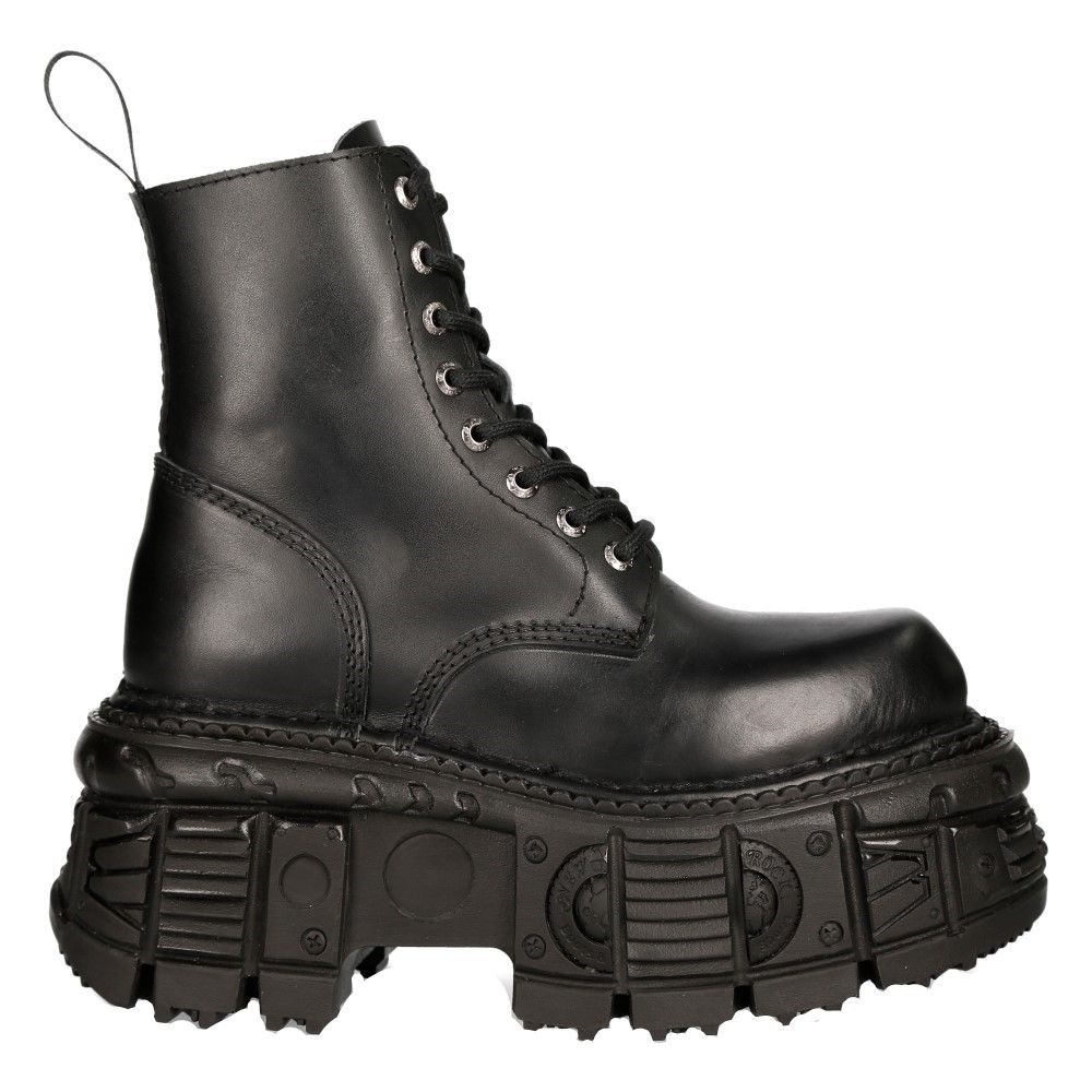 NEW ROCK - M-MILI084N-S5 Platform Military Style Biker Boots