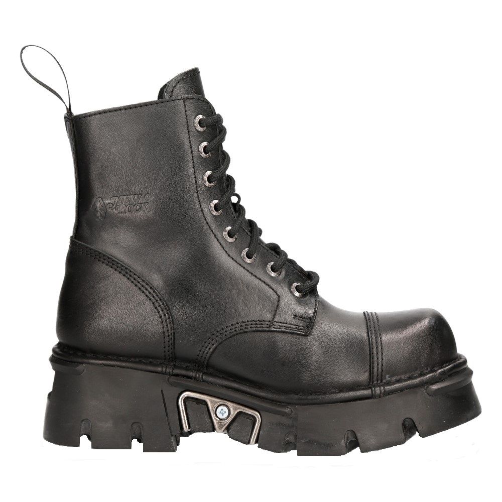NEW ROCK - M-NEWMILI083-S19 Military Style Chunky Biker Boots