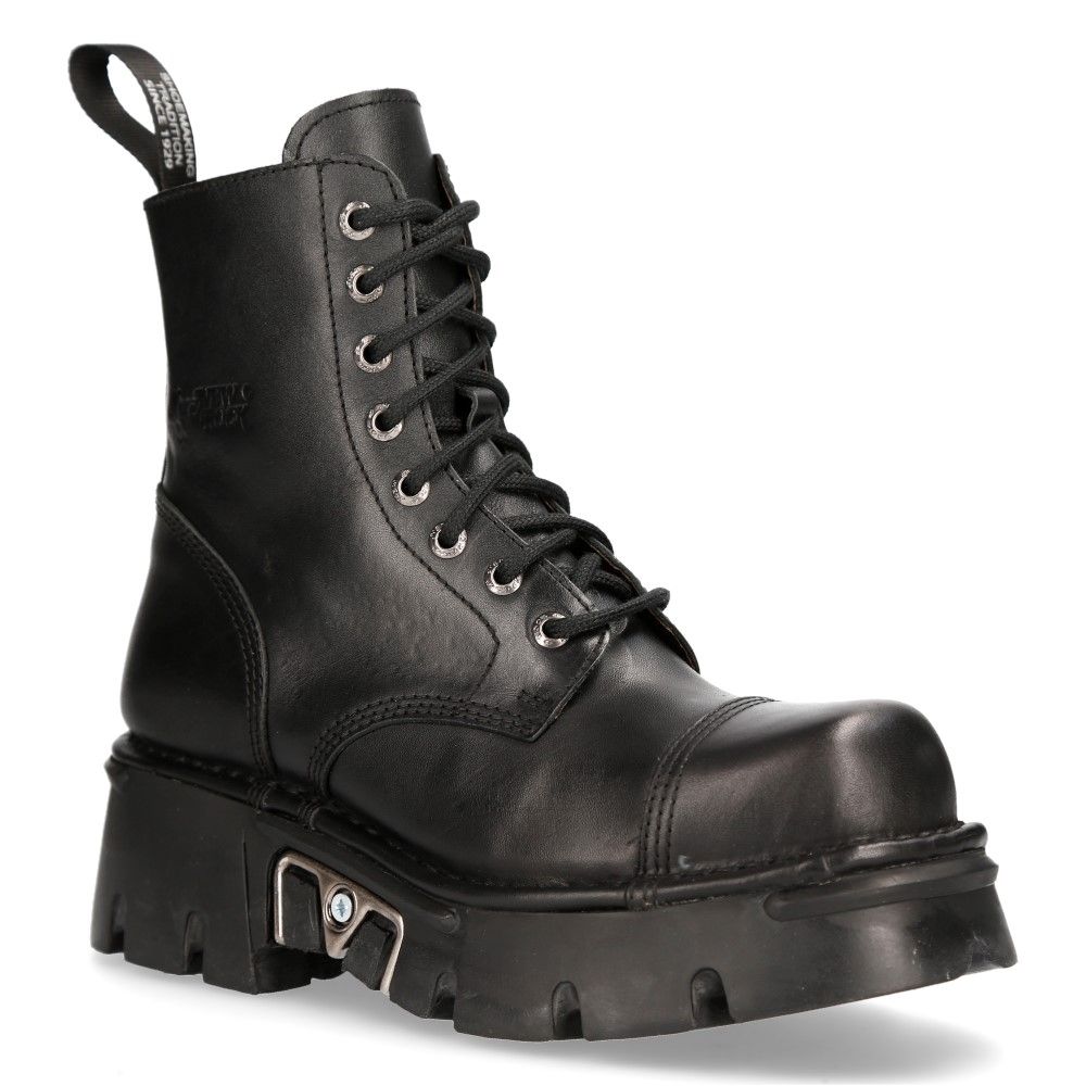 NEW ROCK - M-NEWMILI083-S19 Military Style Chunky Biker Boots