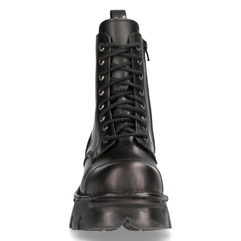 NEW ROCK - M-NEWMILI083-S19 Military Style Chunky Biker Boots