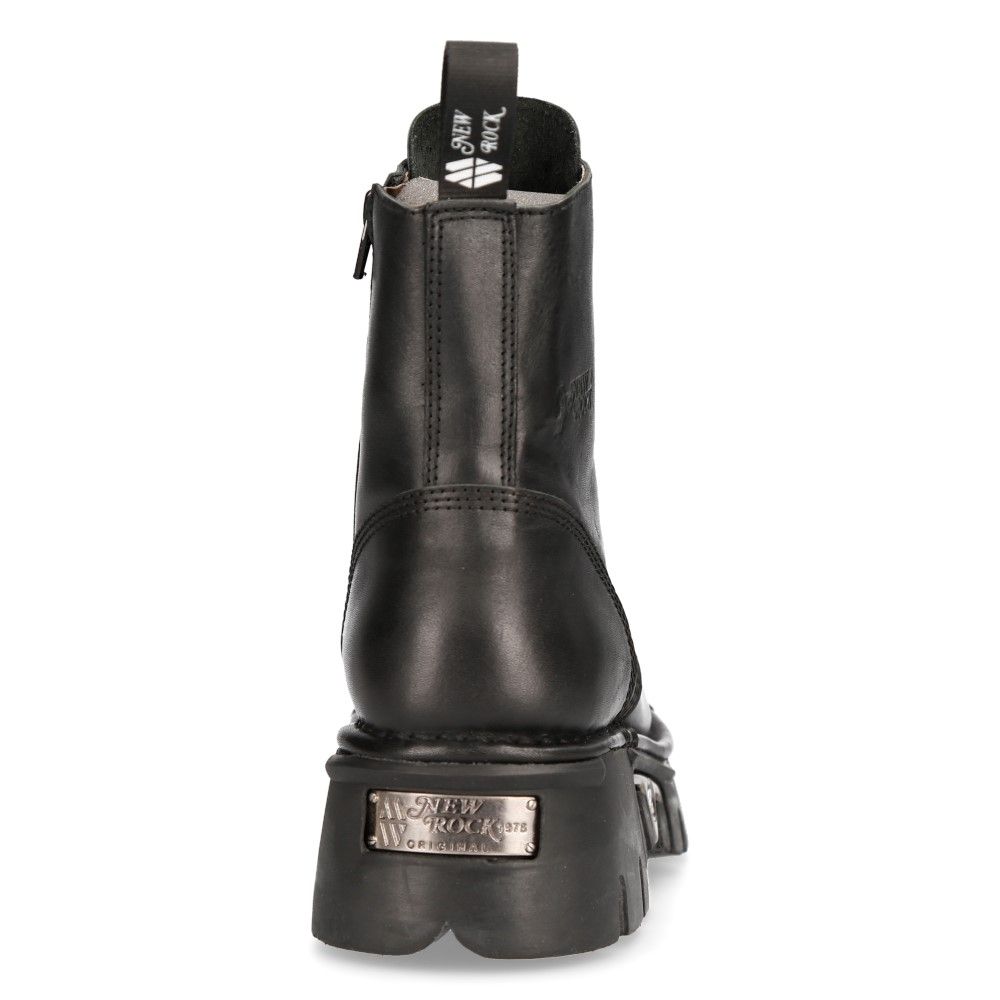 NEW ROCK - M-NEWMILI083-S19 Military Style Chunky Biker Boots