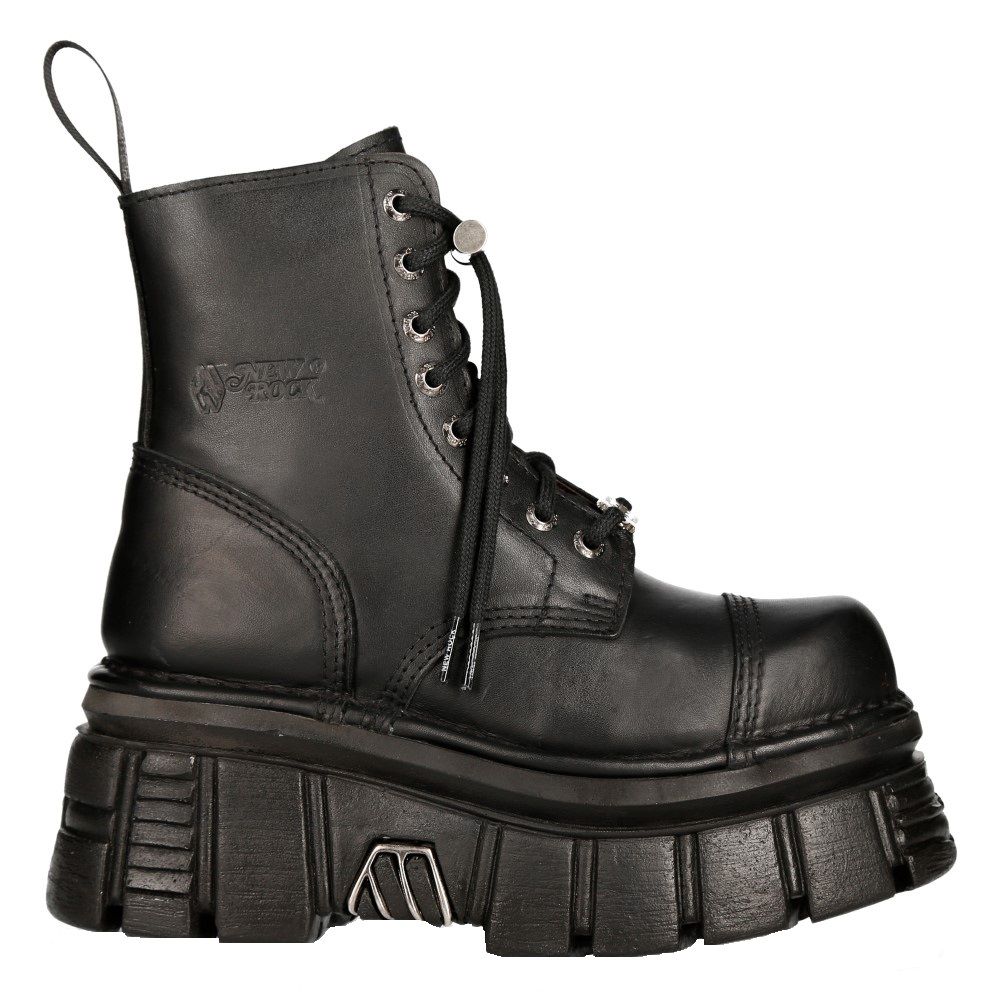 NEW ROCK M-NEWMILI083-S21 Military Style Chunky Platform Biker