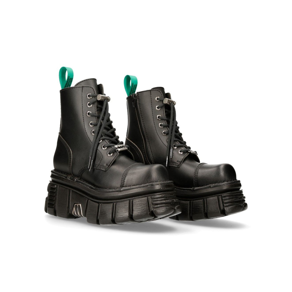 Vegan NEW ROCK - M-NEWMILI083-VS2  Vegan Leather Military Style Tower Boots