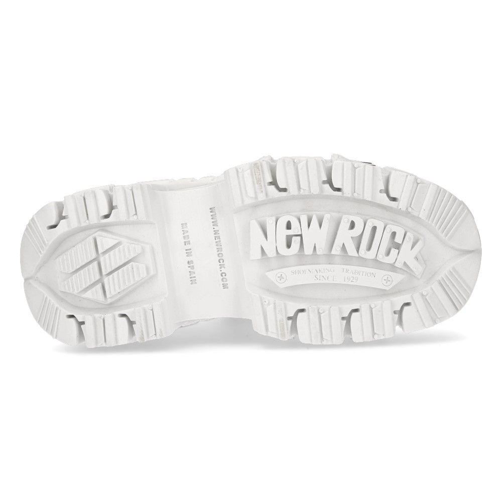 NEW ROCK - M-TANK106-C1 - White Lace Up Tower Shoes