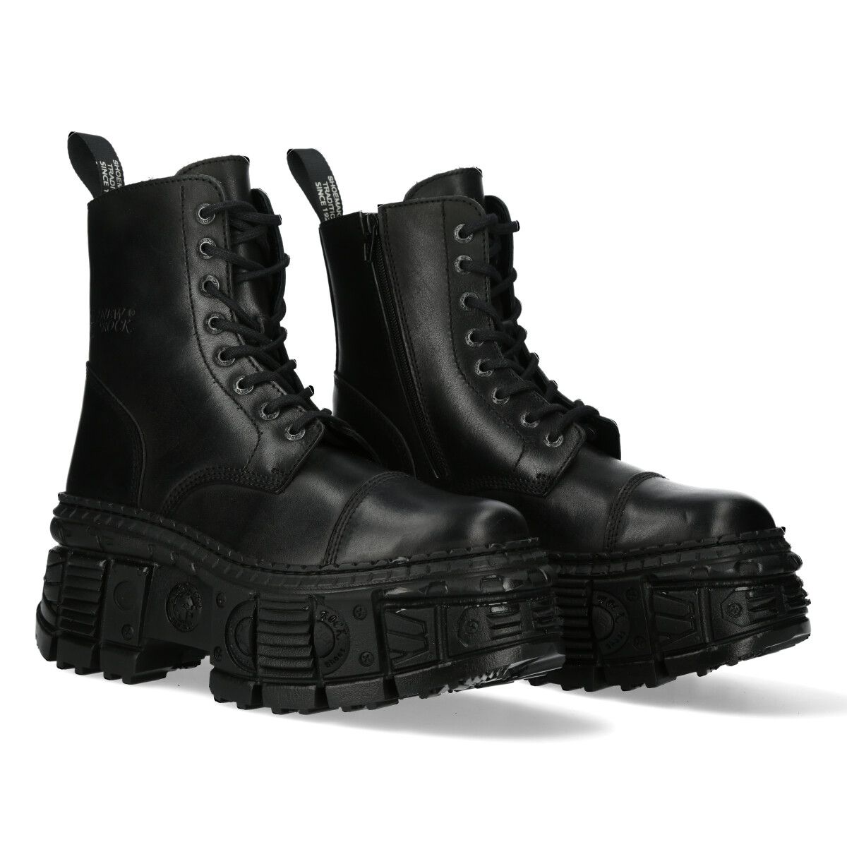 NEW ROCK -  WALL083C-S5 Chunky Platform Eyelet Boots