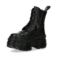 NEW ROCK -  WALL083C-S5 Chunky Platform Eyelet Boots