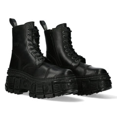 NEW ROCK -  WALL083C-S5 Chunky Platform Eyelet Boots