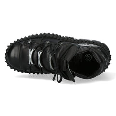New Rock Boots WALL106-S13 Metallic Black Leather Platform Ankle Boots