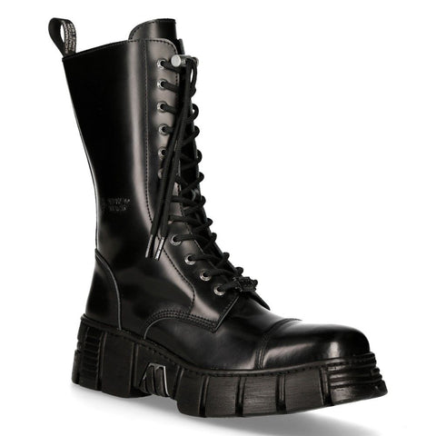 NEW ROCK - M-WALL127N-C1 Mid Calf Tower Boots