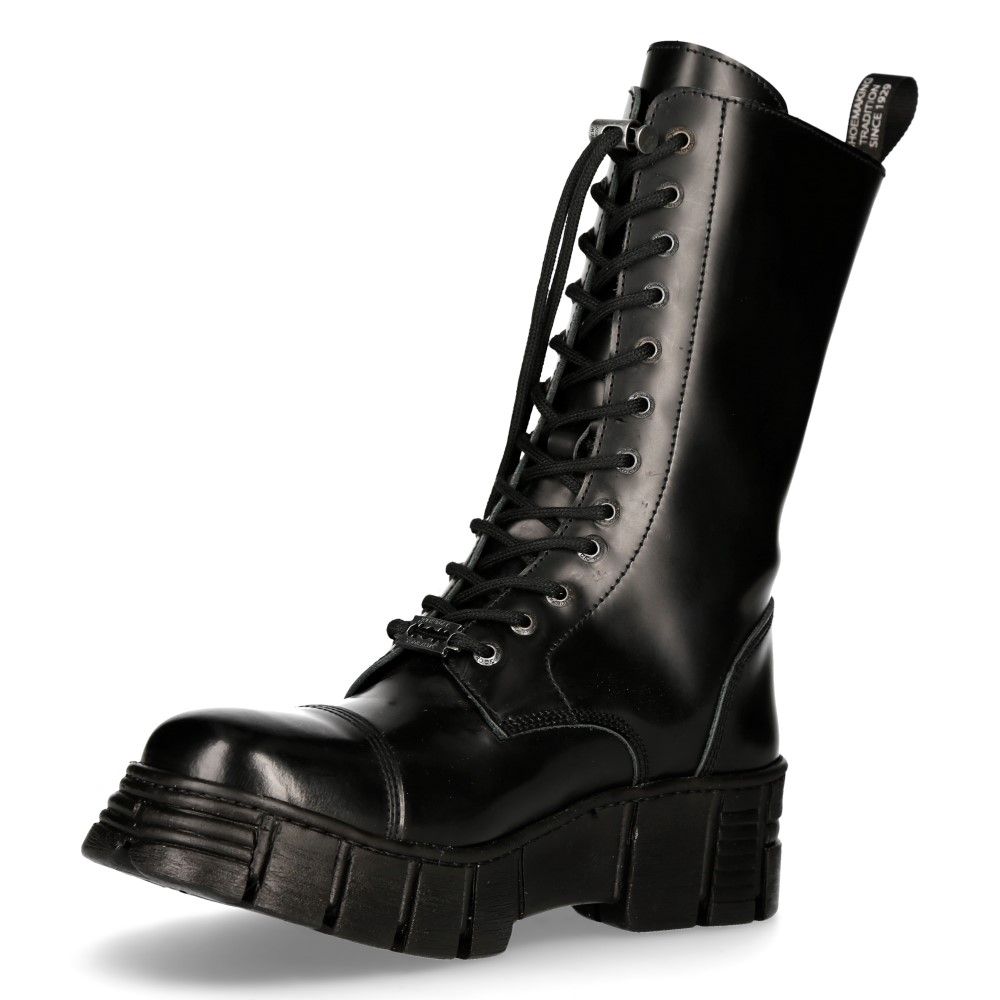 NEW ROCK - M-WALL127N-C1 Mid Calf Tower Boots