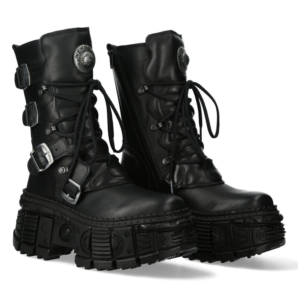 NEW ROCK -  WALL373-S5 Chunky Platform Gothic Boots