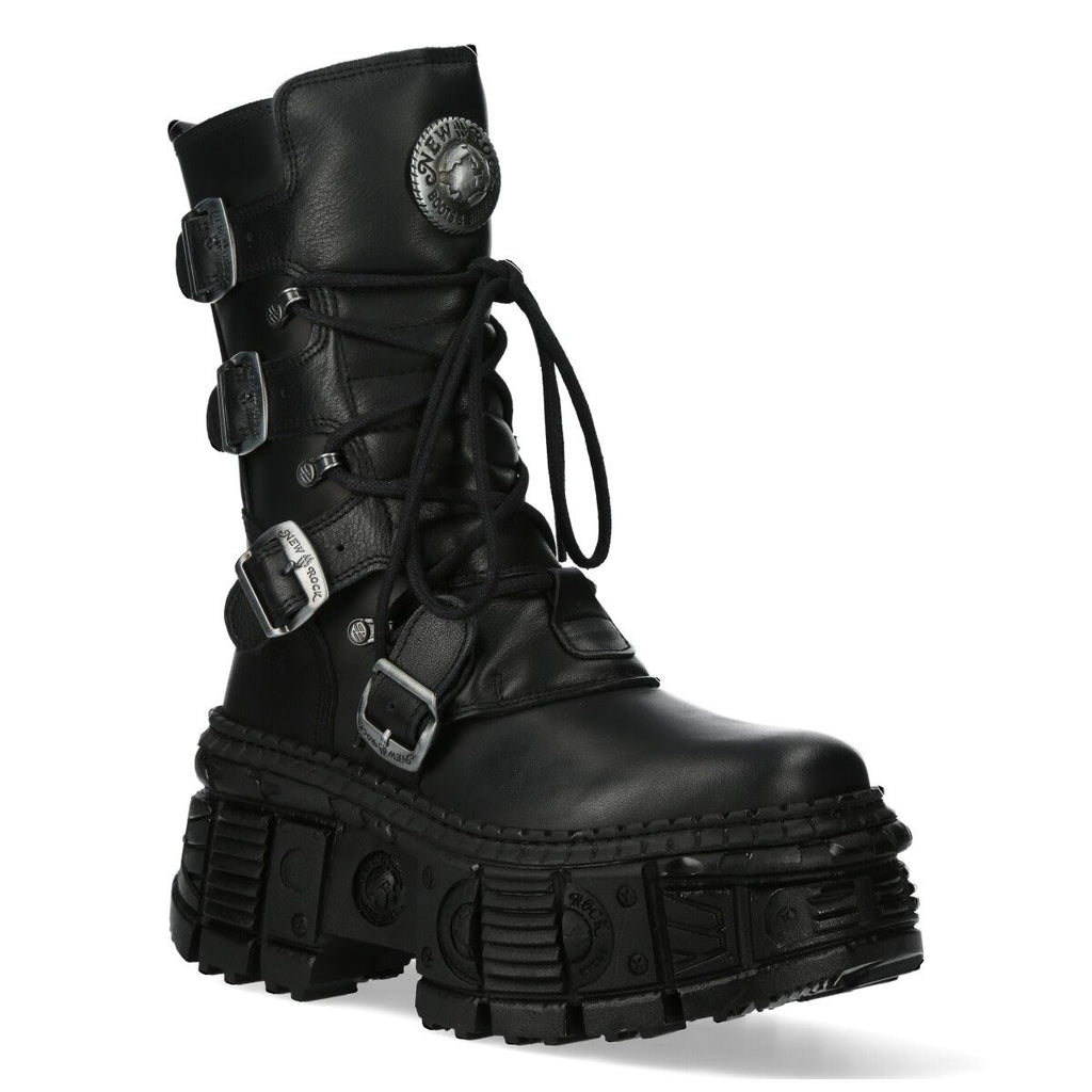 NEW ROCK -  WALL373-S5 Chunky Platform Gothic Boots